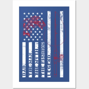Fishing T-shirt USA Fishing Flag Gift For Fisherman Fisher Tee Shirt Cool Fishing Shirts, fathers day gift ideas Posters and Art